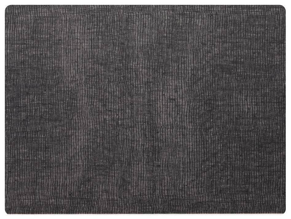 Modern Twist Silicone Placemat - Black Grey Linen- 30.5 x 40.6cm Carton of 12