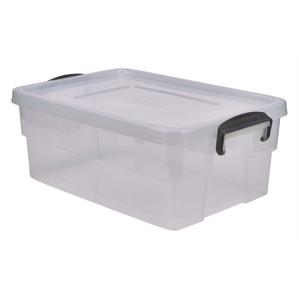 Storage Box 38L W/ Clip Handles, Pack of 4